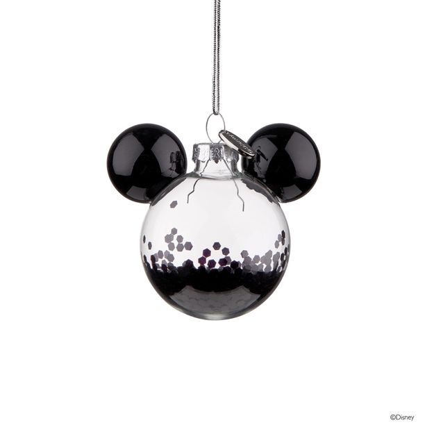 DISNEY SKLENĚNÁ OZDOBA KONFETY 5 CM - ČERNÁ