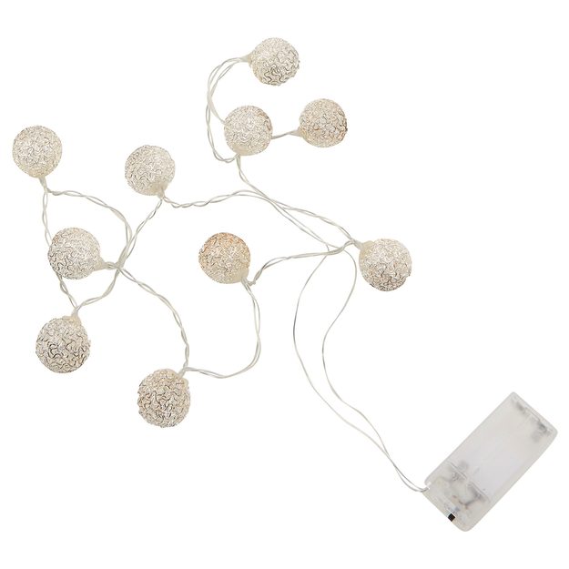BRIGHT LIGHTS LED SVĚTELNÝ ŘETĚZ S USB KOVOVÉ KULIČKY 10 SVĚTEL