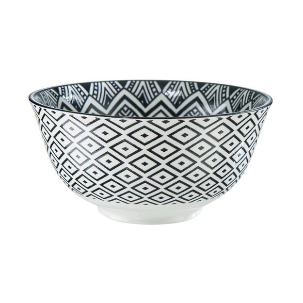 ORNAMENTS MISKA 520 ML - ČERNÁ/BÍLÁ