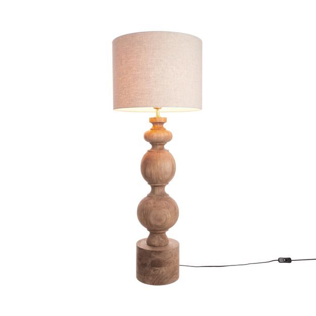 ÉCHECS STOLNÍ LAMPA 110 CM - HNĚDÁ/PŘÍRODNÍ