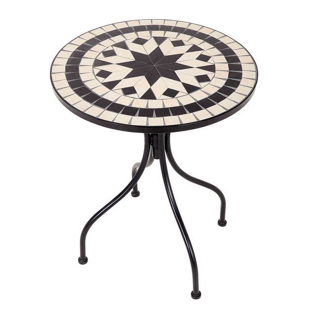 PALAZZO ZAHRADNÍ STOLEK 55 CM - KRÉMOVÁ/ČERNÁ