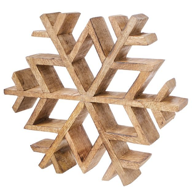 SNOWFLAKE DEKORACE Z MANGOVÉHO DŘEVA 20 CM