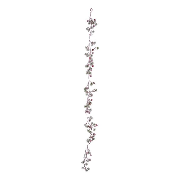 FLORISTA GIRLANDA S BOBULKAMI ZASNĚŽENÁ 127 CM