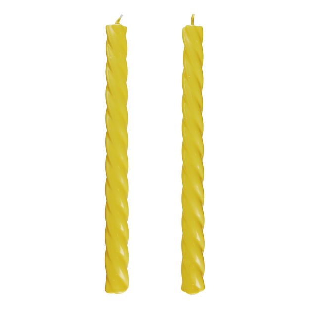 TWISTED SADA LESKLÝCH SVÍČEK 2 KS 25,5 CM - SV. ŽLUTÁ