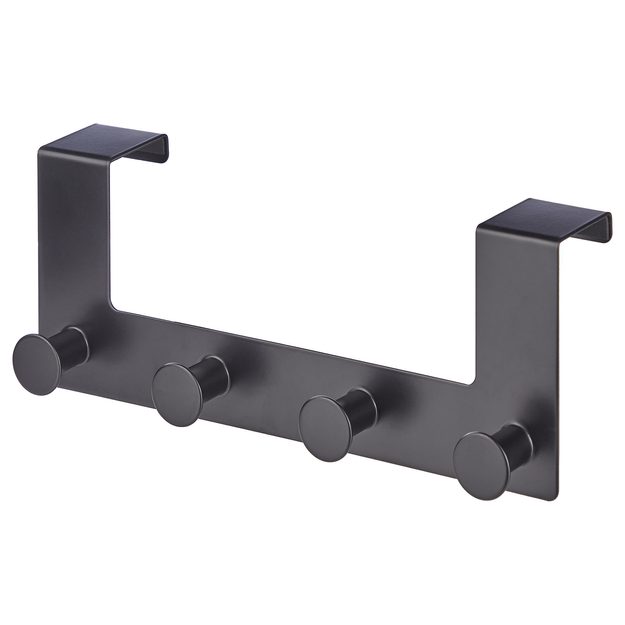 BASIC VĚŠÁK NA DVEŘE S 4 HÁČKY - ČERNÁ