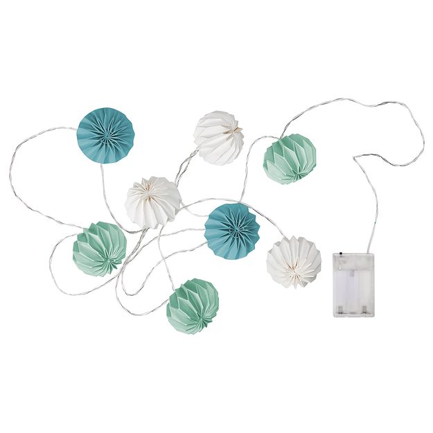 HANAMI LED SVĚTELNÝ ŘETĚZ LAMPIÓNY 8 SVĚTEL - ŠALVĚJOVÁ