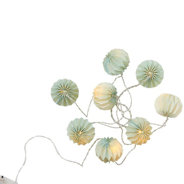 HANAMI LAMPIÓNY 8 LED SVĚTEL - MODROZELENÁ