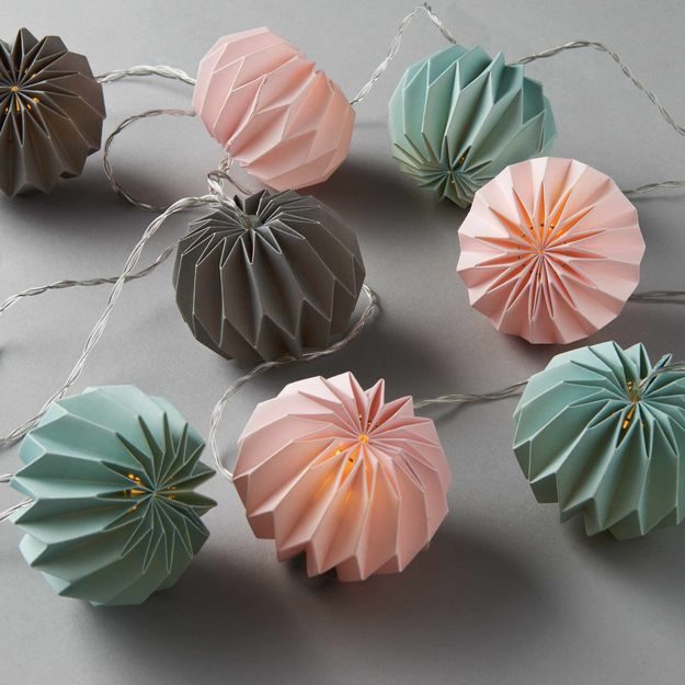 HANAMI LAMPIÓNY 8 LED SVĚTEL - RŮŽOVÁ/ZELENÁ/ŠEDÁ