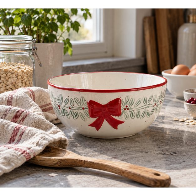 HOME & YOU MISKA VÁNOČNÍ VĚNEC 19 CM - BÍLÁ