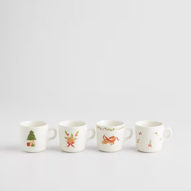 HOME & YOU SADA VÁNOČNÍCH HRNKŮ 4 KS 230 ML - BÍLÁ