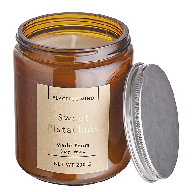 PEACEFUL MIND VONNÁ SVÍČKA SE SÓJOVÝM VOSKEM SLADKÁ PISTÁCIE
