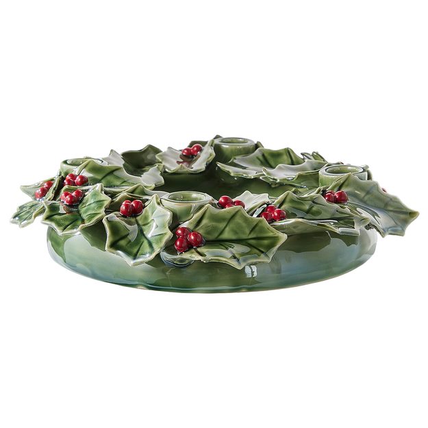 ILEX ADVENTNÍ VĚNEC 26 CM - ZELENÁ