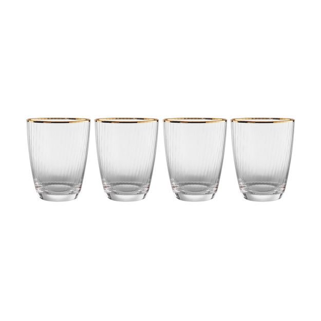 GOLDEN TWENTIES SADA SKLENIC NA VODU SE ZLATÝM OKRAJEM 300 ML 4 KS