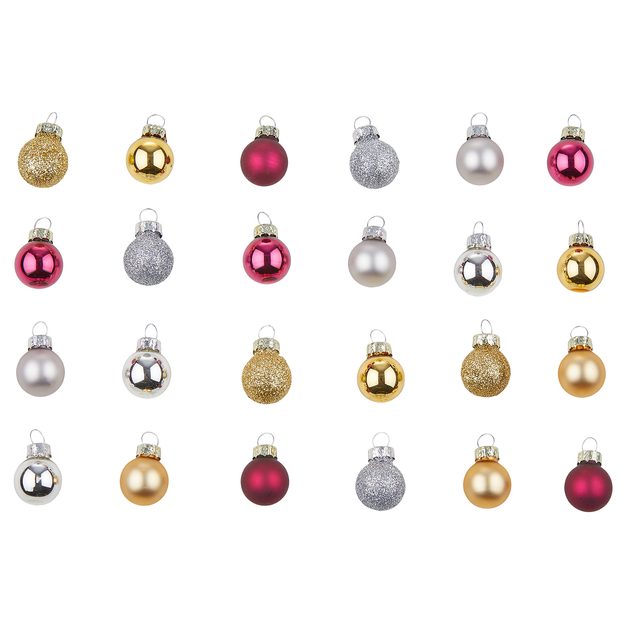 HANG ON VÁNOČNÍ MINI OZDOBY 24 KS - ČERVENÁ/ZLATÁ