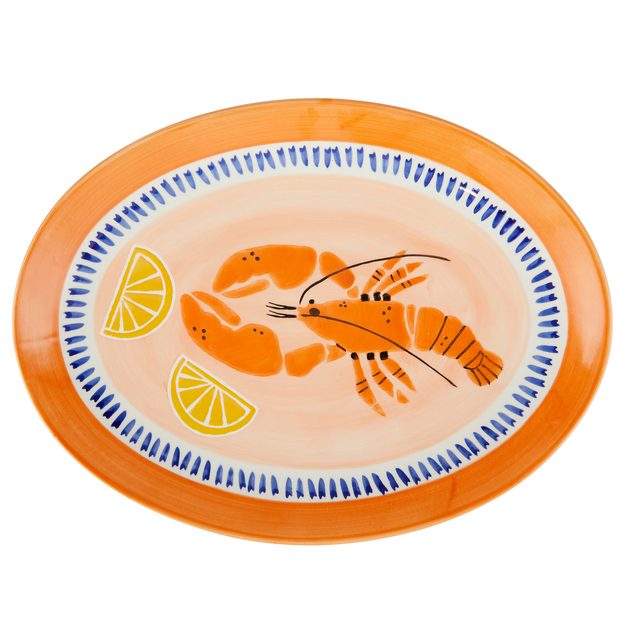 CORAL COAST SERVÍROVACÍ TALÍŘ 34 CM - ORANŽOVÁ/MODRÁ