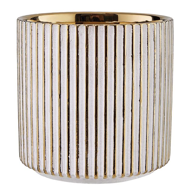 GOLDIE KVĚTINÁČ PROUŽKY 12 CM - BÍLÁ/ZLATÁ