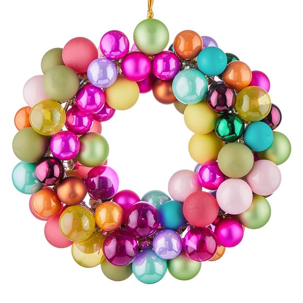 X-MAS VĚNEC ZE SKLENĚNÝCH VÁNOČNÍCH KOULÍ 25 CM