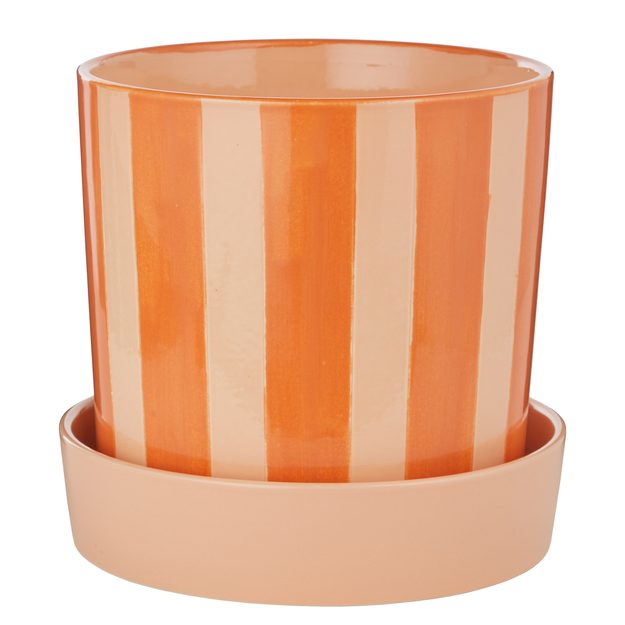 CIRCUS KERAMICKÝ HRNEC S PODŠÁLKEM Ø20 CM , ORANŽOVÝ