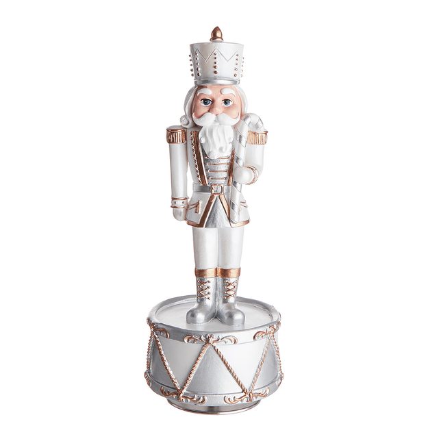 X-MAS HRACÍ SKŘÍŇKA LOUSKÁČEK 22 CM - BÍLÁ