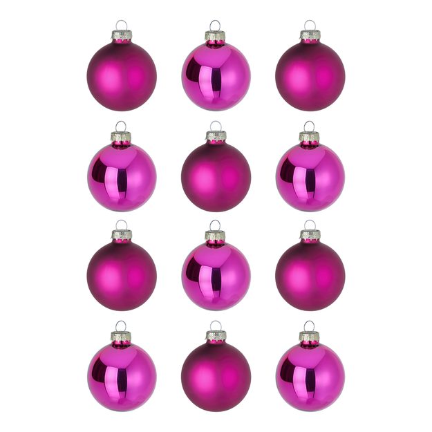 HANG ON SADA SKLENĚNÝCH KOULÍ 6 CM 12 KS - RŮŽOVÁ