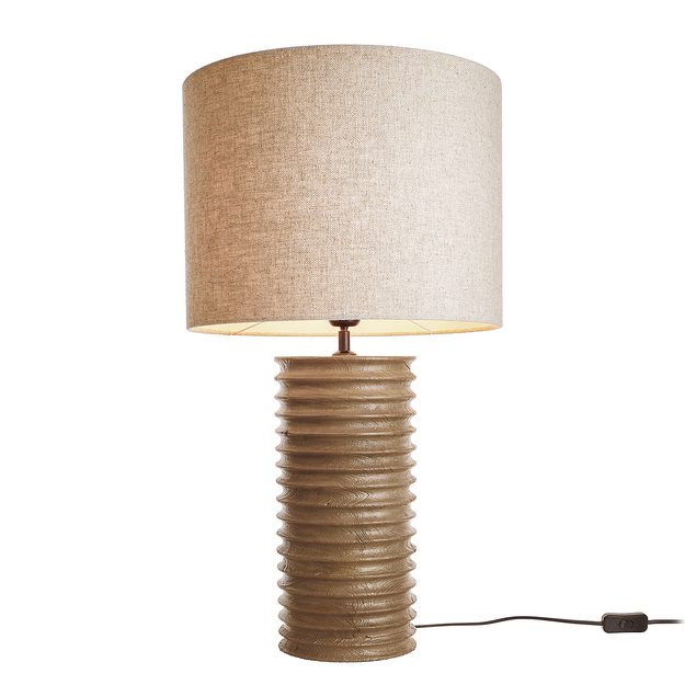 GROOVED STOLNÍ LAMPA 72 CM - HNĚDÁ/PŘÍRODNÍ