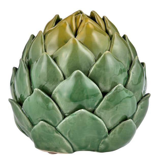 ARTICHOKE KERAMICKÁ DEKORACE 11 CM , ZELENÁ