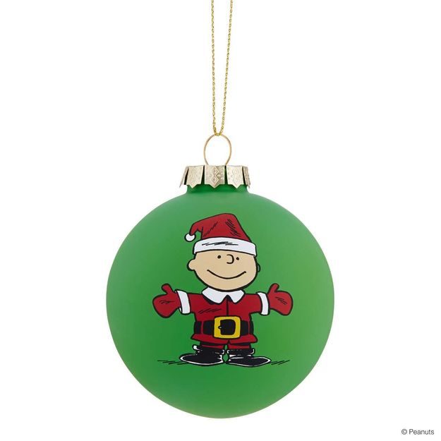 PEANUTS VÁNOČNÍ KOULE CHARLIE BROWN - ZELENÁ