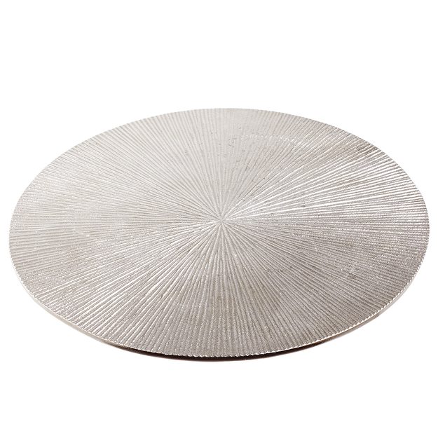 DISC DEKORAČNÍ TALÍŘ RÝHOVANÝ 30 CM - STŘÍBRNÁ