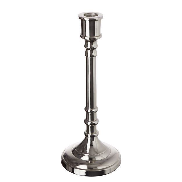 PURE CLASSICS SVÍCEN NA DLOUHOU SVÍČKU 24 CM - STŘÍBRNÁ