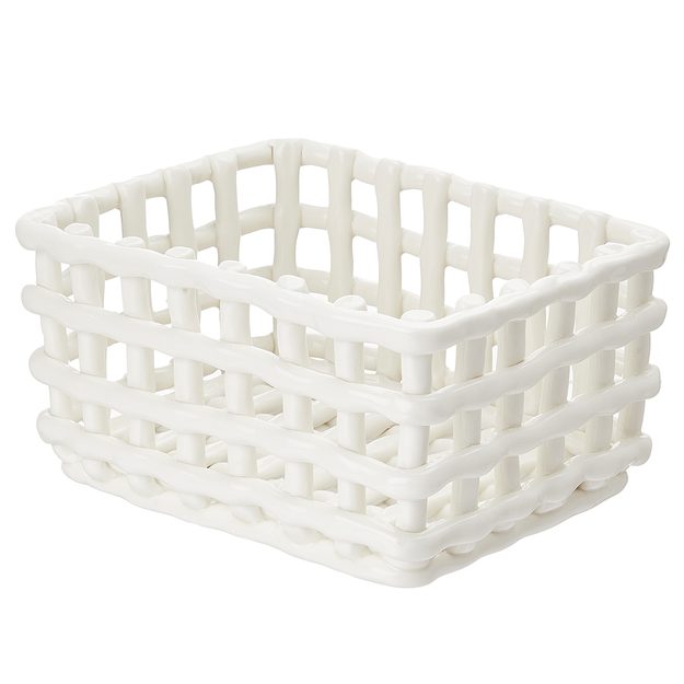 CRAFT KERAMICKÝ KOŠÍK 20 X 16 CM - KRÉMOVÁ