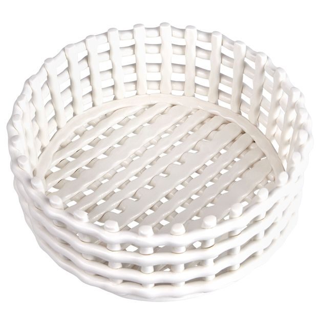 CRAFT KERAMICKÝ KOŠÍK 21 CM - BÍLÁ