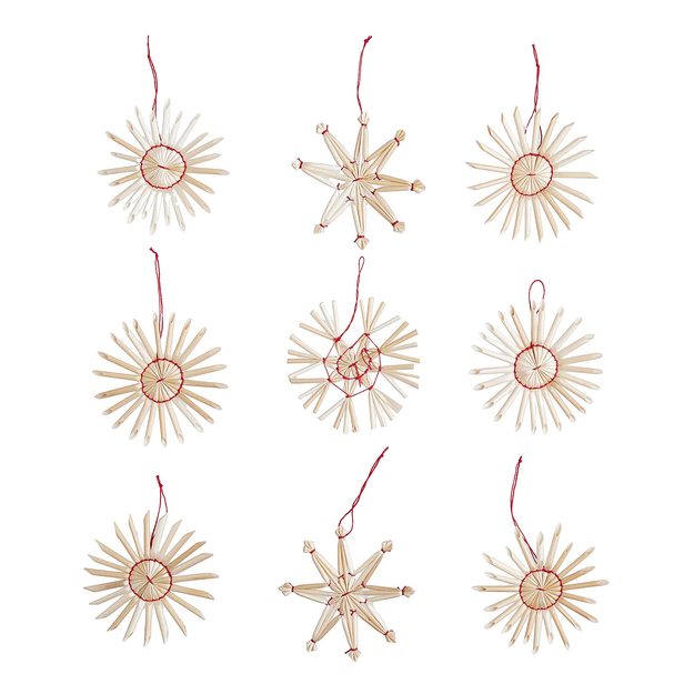 X-MAS SLAMĚNÉ OZDOBY 36 KS 6 CM - ČERVENÁ