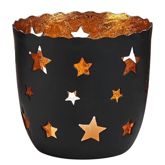 DELIGHT SVÍCEN NA ČAJOVOU SVÍČKU HVĚZDY MALÝ - ČERNÁ/ZLATÁ