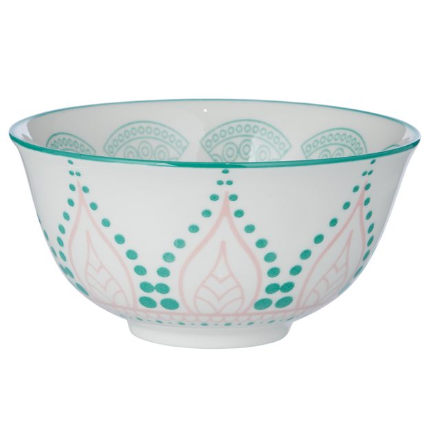 ORNAMENTS MISKA 240 ML - RŮŽOVÁ/ZELENÁ