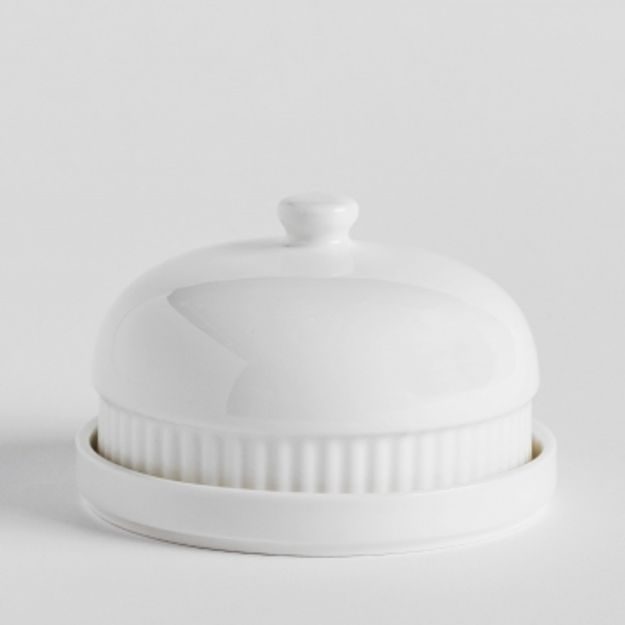 HOME & YOU MINI DÓZA NA MÁSLO 8 CM - BÍLÁ