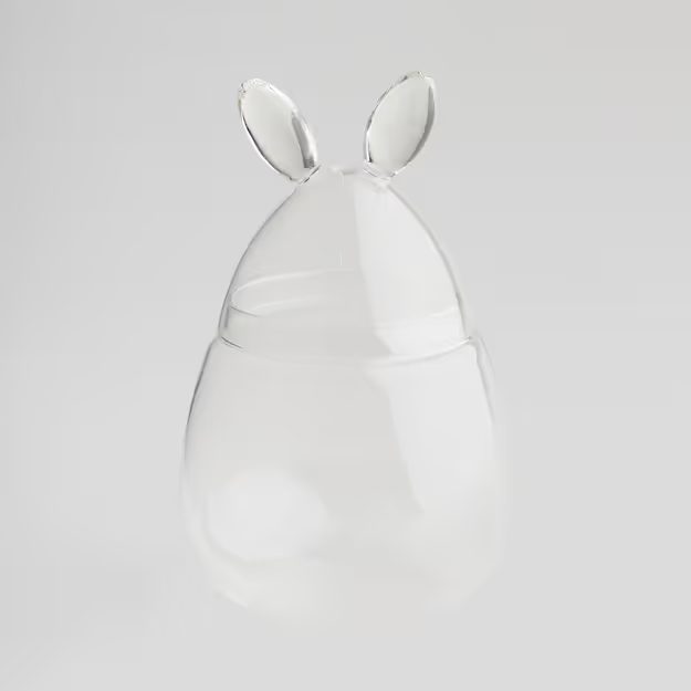 HOME & YOU DÓZA SKLENĚNÁ KRÁLÍČEK 25 CM - ČIRÁ