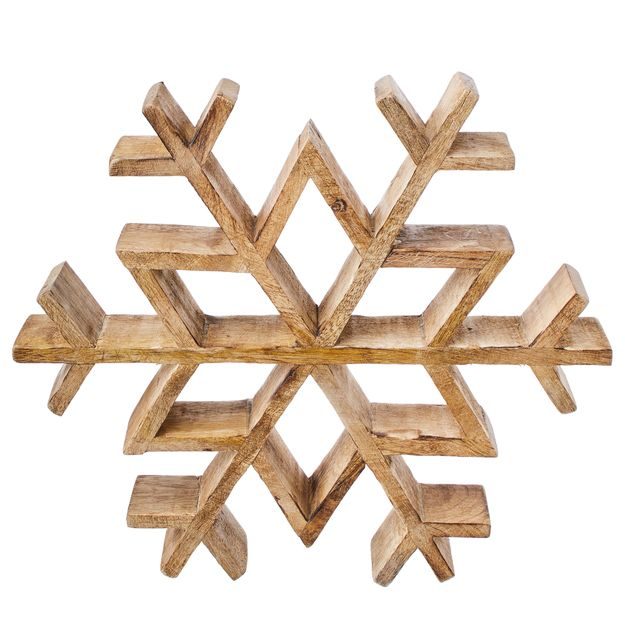 SNOWFLAKE DEKORACE Z MANGOVÉHO DŘEVA 25 CM