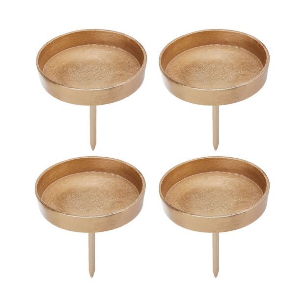 ADVENT SADA BODCŮ NA SVÍČKU 8 CM 4 KS - ZLATÁ