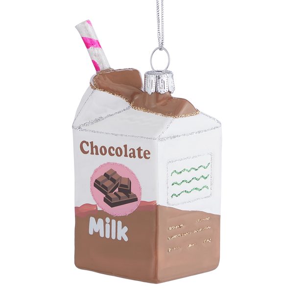 HANG ON SKLENĚNÁ OZDOBA ČOKOLÁDOVÉ MLÉKO