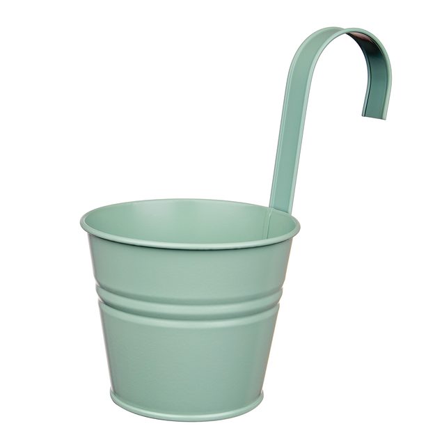 ZINC ZÁVĚSNÝ KVĚTINÁČ 13 CM - SV. ZELENÁ