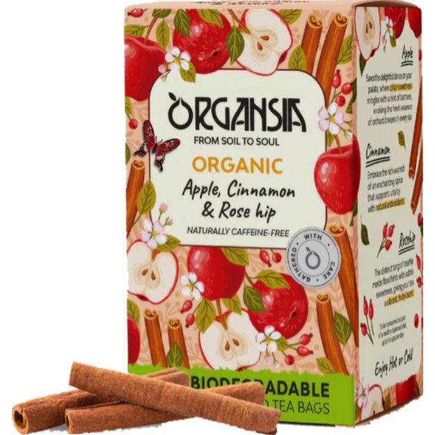 ORGANSIA ORGANICKÝ ČAJ JABLKO SKOŘICE A ŠÍPEK 18 FILTRŮ