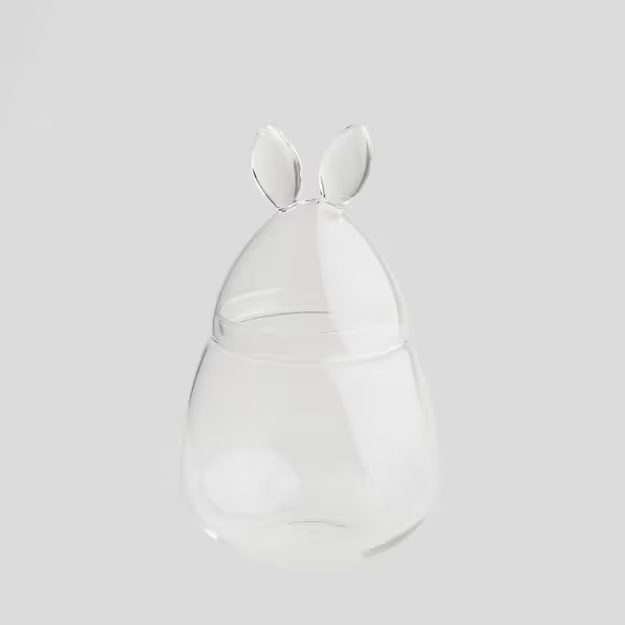 HOME & YOU DÓZA SKLENĚNÁ KRÁLÍČEK 20 CM - ČIRÁ