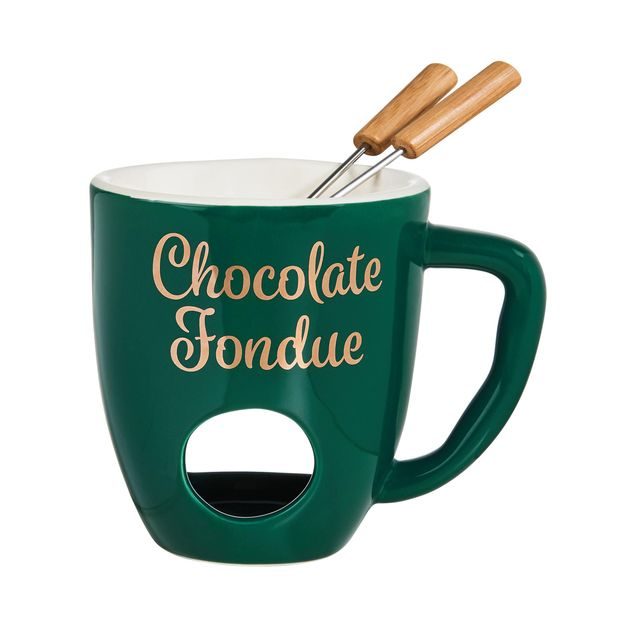 CHOCOLATE FONDUE HRNEK SE 2 VIDLIČKAMI - ZELENÁ
