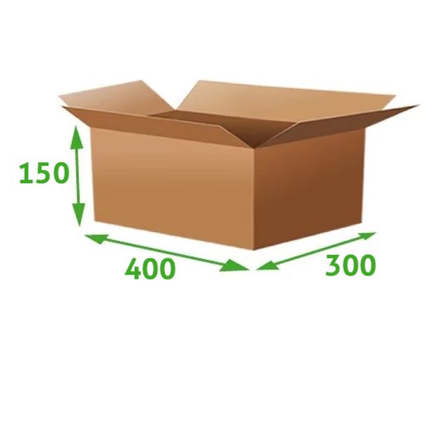 Kartondoboz 3 rétegű, 400x300x150mm, 25 db | Frogpack.hu