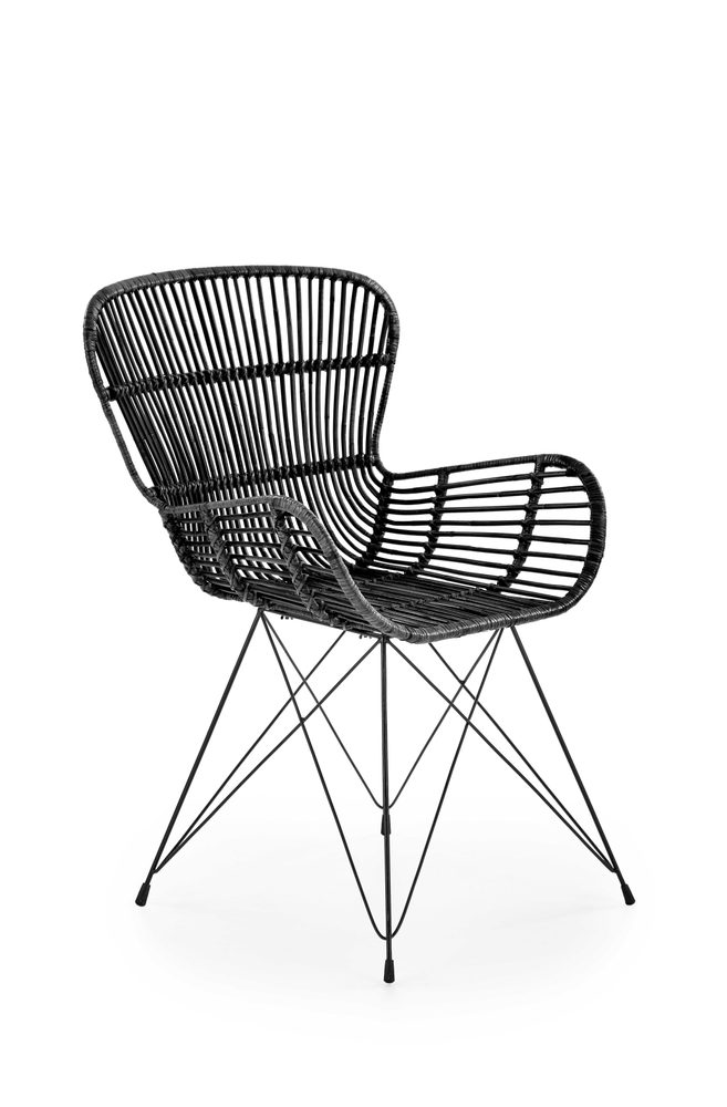 Levně Halmar Ratanová židle K335, černá
