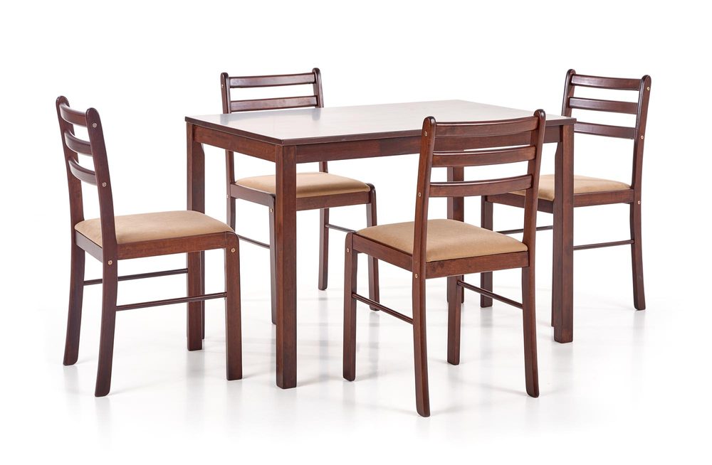 Levně Halmar Jídelní sestava New Starter, stůl + 4 židle, espresso