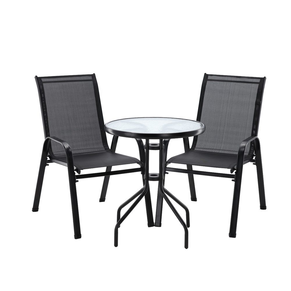 Levně Chomik Zahradní sestava stolku a 2 židlí Diver, černá
