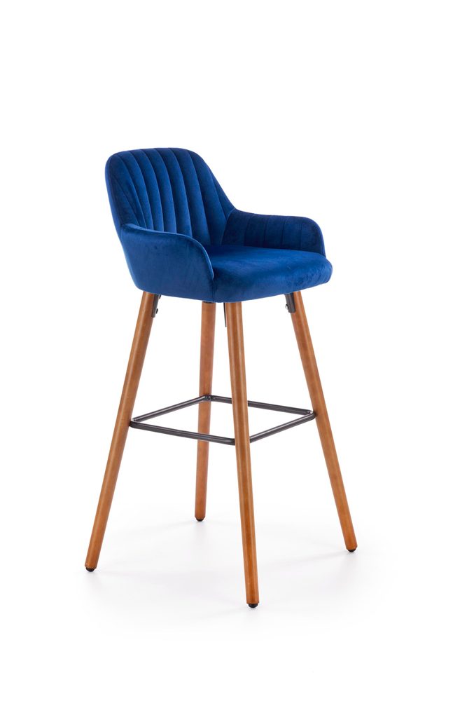 Halmar Barová židle H-93, ořech/tmavě modrá