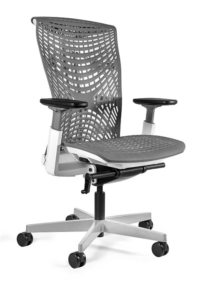 Levně UNIQUE Ergonomická kancelářská židle Reya, šedá/elastomer