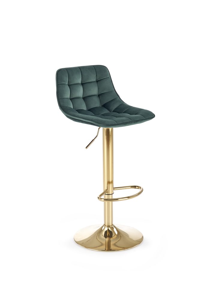 Levně Halmar Barová židle H120, tmavě zelená/zlatá